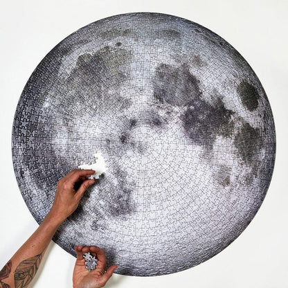 Moon/Earth Jigsaw Puzzle 1000 Pieces Large Round Full Space Adult Challenging and Fun HOME