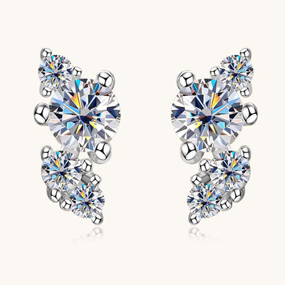 925 Sterling Silver Moissanite Stud Earrings apparel & accessories