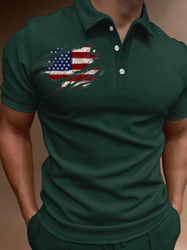 Men's T-shirt Outdoor Loose Lapel Short Sleeve apparel & accessories