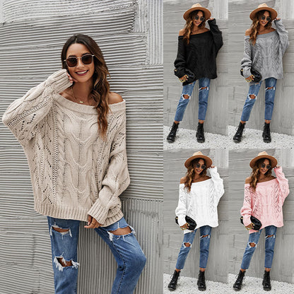 Strapless Plus Size Loose Knit Sweater apparels & accessories