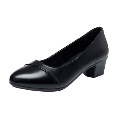 Female Low Heel Soft Bottom Comfortable And Non-slip Fashion Leather Shoes Shoes & Bags