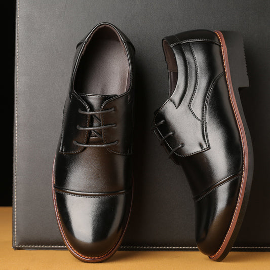 Men's Leather Shoes Plus Size Business Casual Laces Shoes & Bags