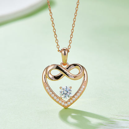 Moissanite 925 Sterling Silver Heart Necklace apparel & accessories