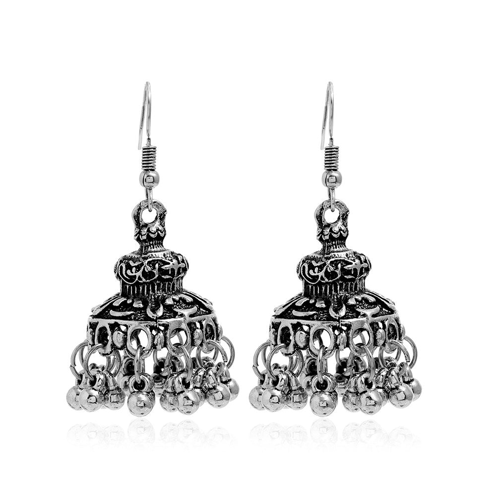 Bohemian Ethnic Carved Vintage Pattern Creative Bell Earrings Jewelry