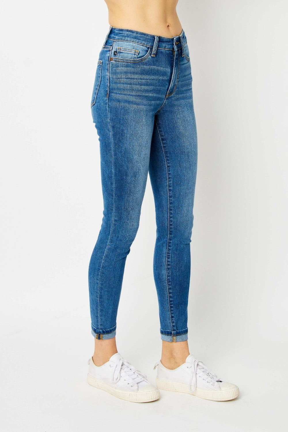 Judy Blue Cuffed Hem Low Waist Skinny Jeans Bottom wear