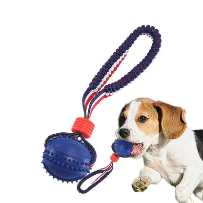 Interactive Dog Toy Ball Interactive Teether With Rope Dog Ball Pet Supplies Chewing Ball Training For Living Room Lake Beach Pets Products Dog Toys