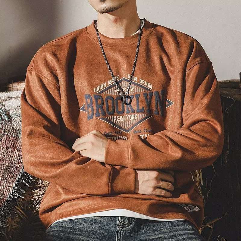 American-style Vintage Sweater For Men T-Shirt