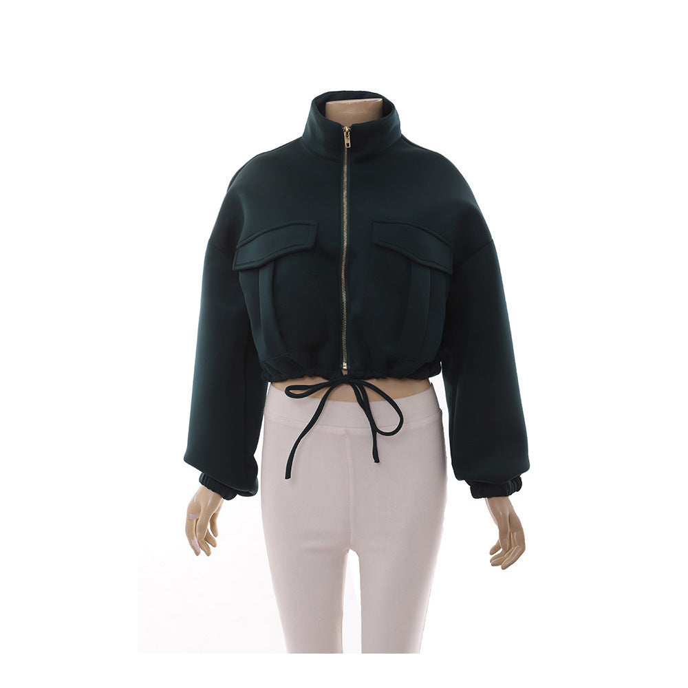 Women's Space Layer Jacket Multi-Pocket Drawstring Turtleneck apparels & accessories