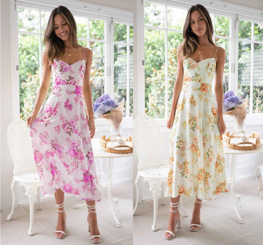 European And American Women's Clothing Printing Slip Dress apparels & accessories