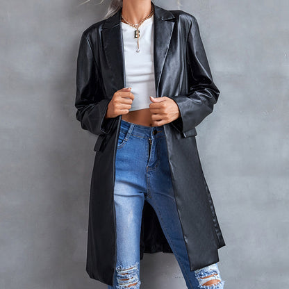 Leather Slim  Windbreaker Blazer apparels & accessories