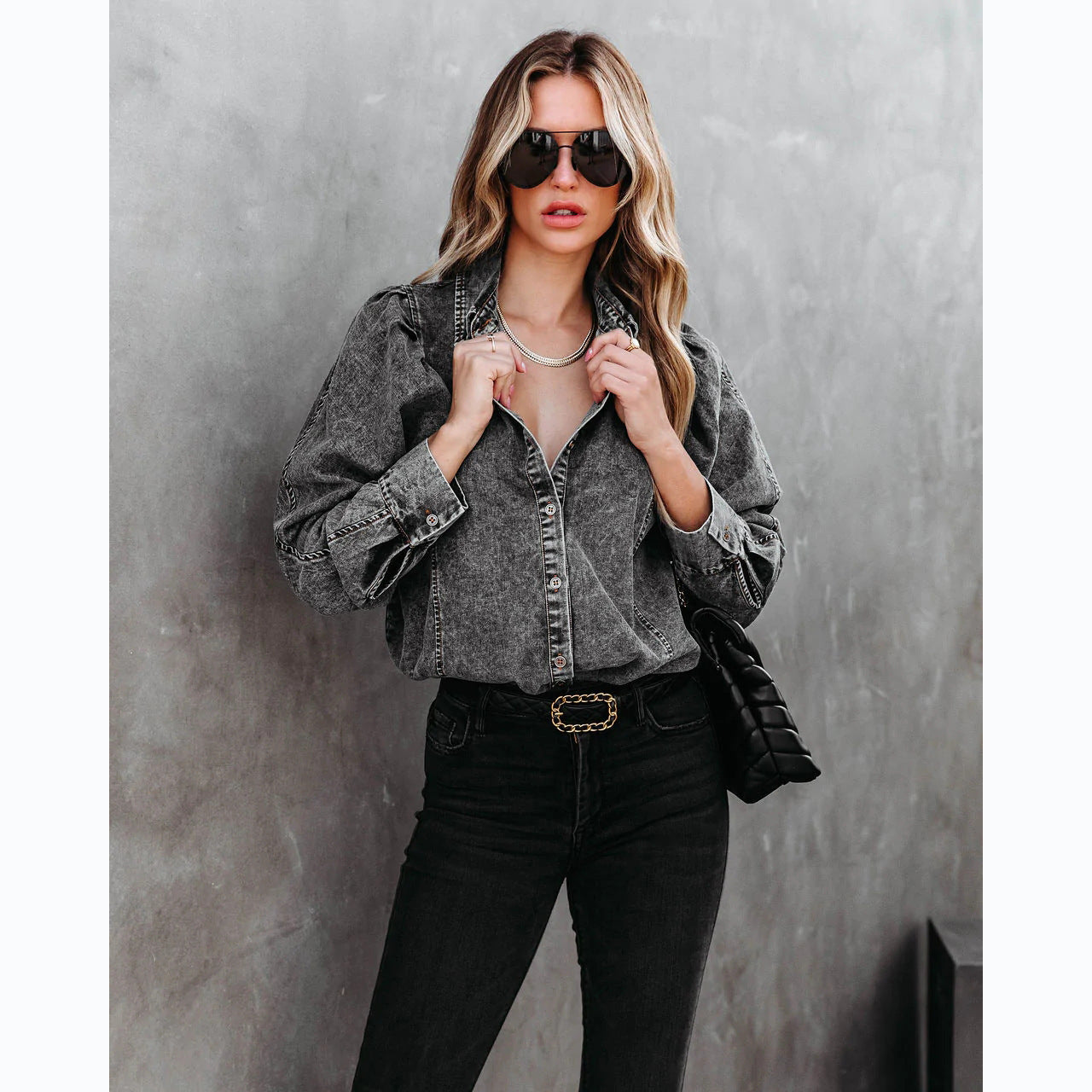 Casual Fashion Street Style Denim Shirt Female apparel & accessories