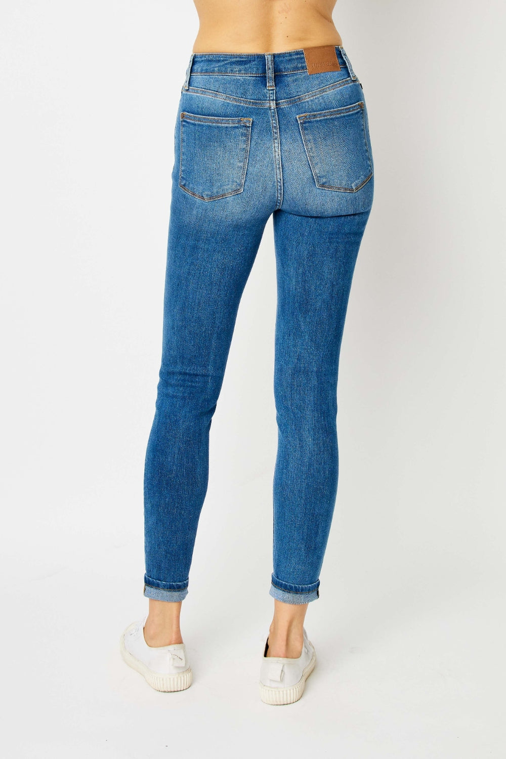 Judy Blue Cuffed Hem Low Waist Skinny Jeans Bottom wear