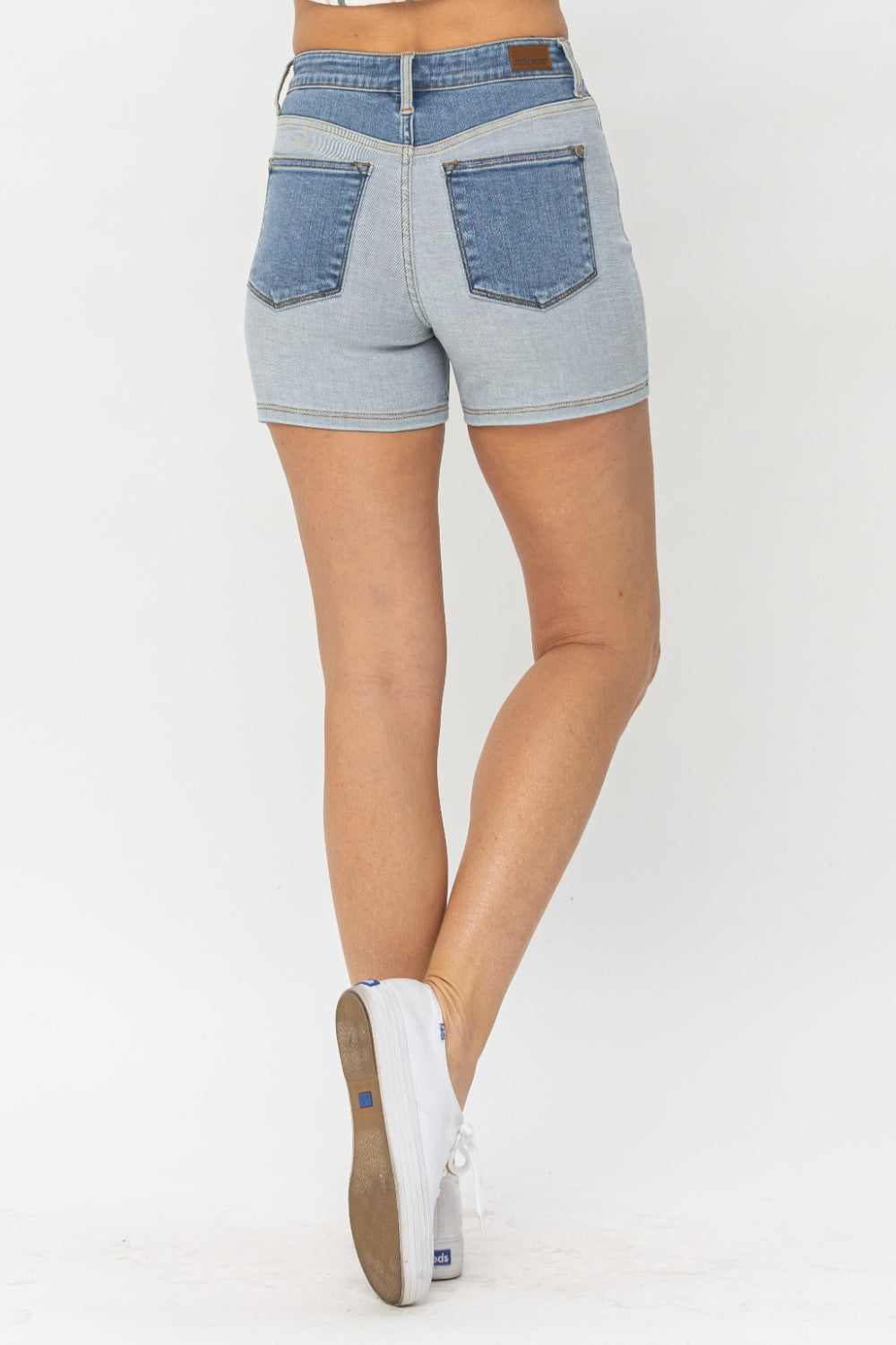 Judy Blue Full Size Color Block Denim Shorts shorts