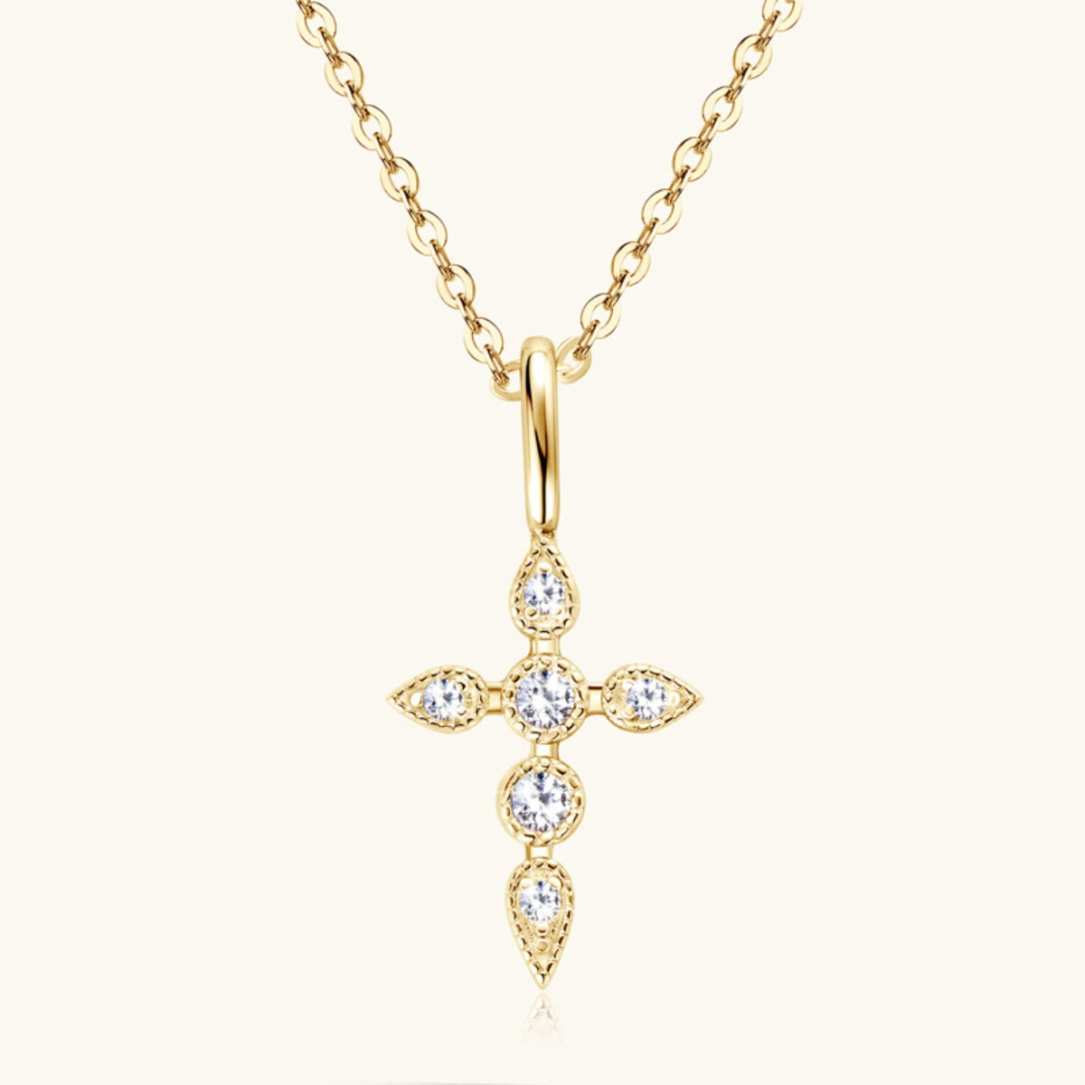 925 Sterling Silver Moissanite Cross Pendant Necklace apparel & accessories