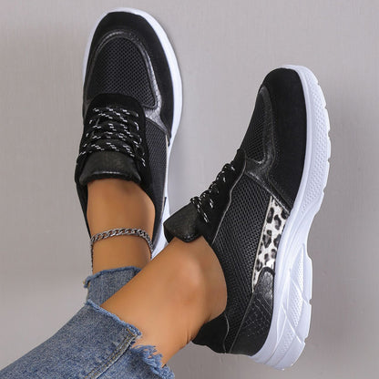 Women's Lace Up Sneakers Breathable Mesh Flat Shoes Shoes & Bags