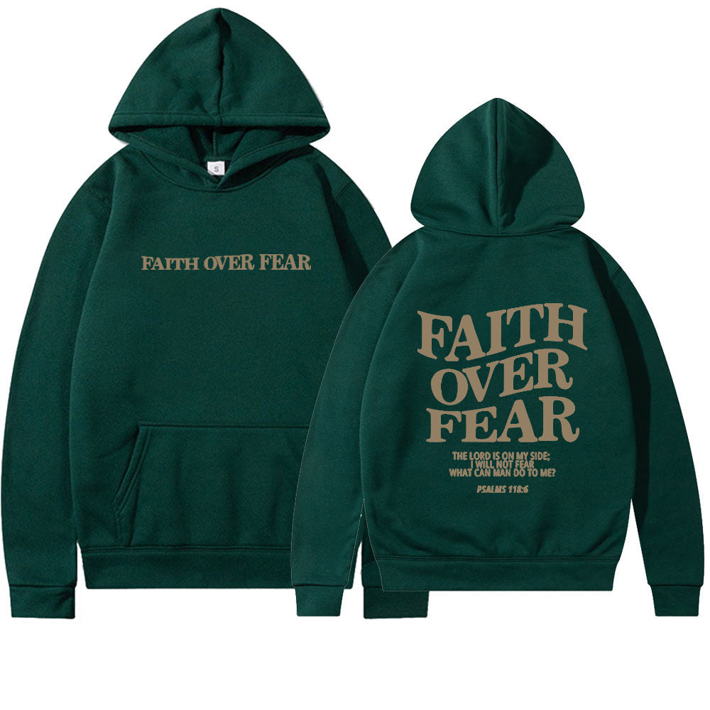 Hoodie Faith Fear Printed Sweatshirt apparels & accessories