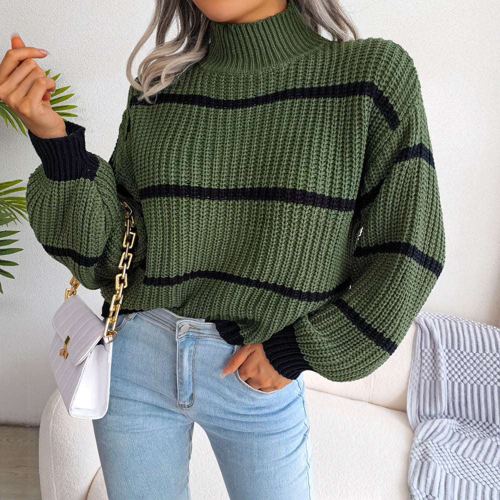 Knitted Sweater Half Turtleneck Pullover Sweater apparels & accessories