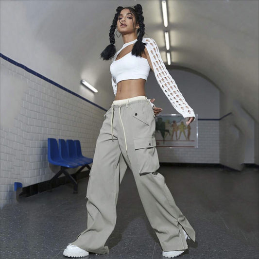 Fake Two-piece Pocket Zipper Casual Pants apparel & accessories
