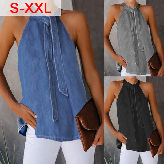 Hot Sale Sexy Halter Neck Strap Sleeveless T-shirt Top apparel & accessories