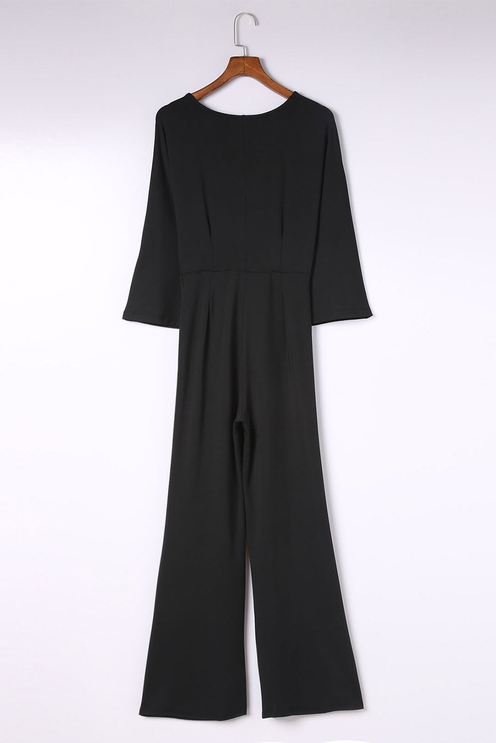 Twisted Plunge Three-Quarter Sleeve Jumpsuit apparel & accessories