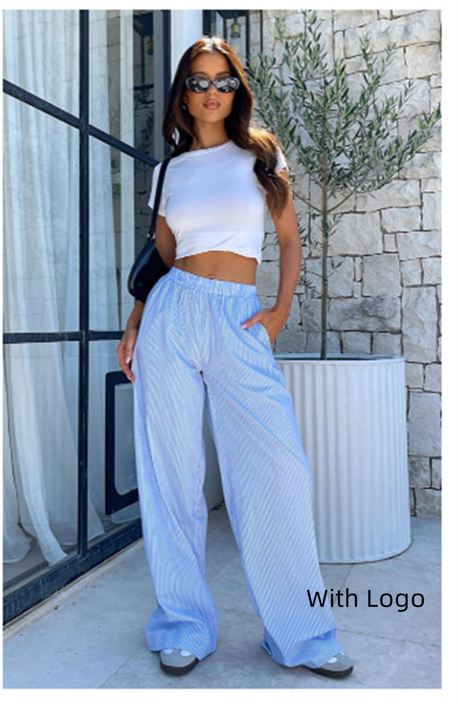 Women's Fashionable Loose High Waist Trousers apparel & accessories