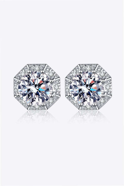 2 Carat Moissanite 925 Sterling Silver Stud Earrings Jewelry