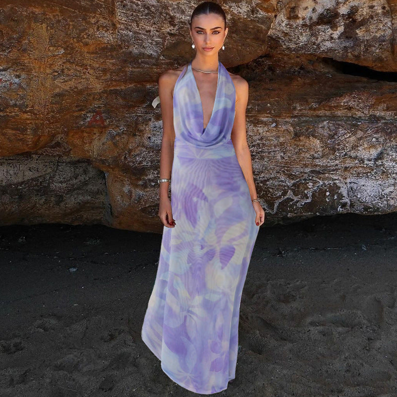 Tie Dye Printing Deep V-neck Suits apparels & accessories