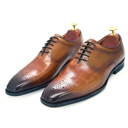 Formal Brock Oxford Shoes Men's Shoes Genuine Leather Shoes & Bags