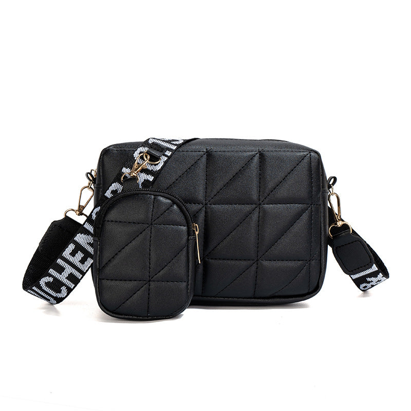 2Pcs Rhombus Shoulder Bag With Wallet Shoes & Bags