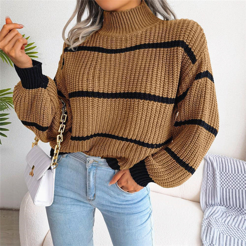 Knitted Sweater Half Turtleneck Pullover Sweater apparels & accessories