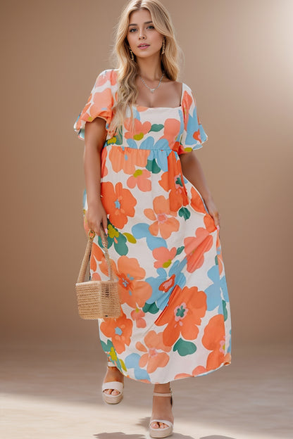 Plus Size Printed Short Sleeve Dress apparel & accessories