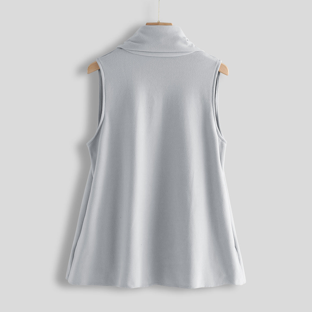 Fashionable Sleeveless Solid Color Cashmere Vest Women apparel & accessories