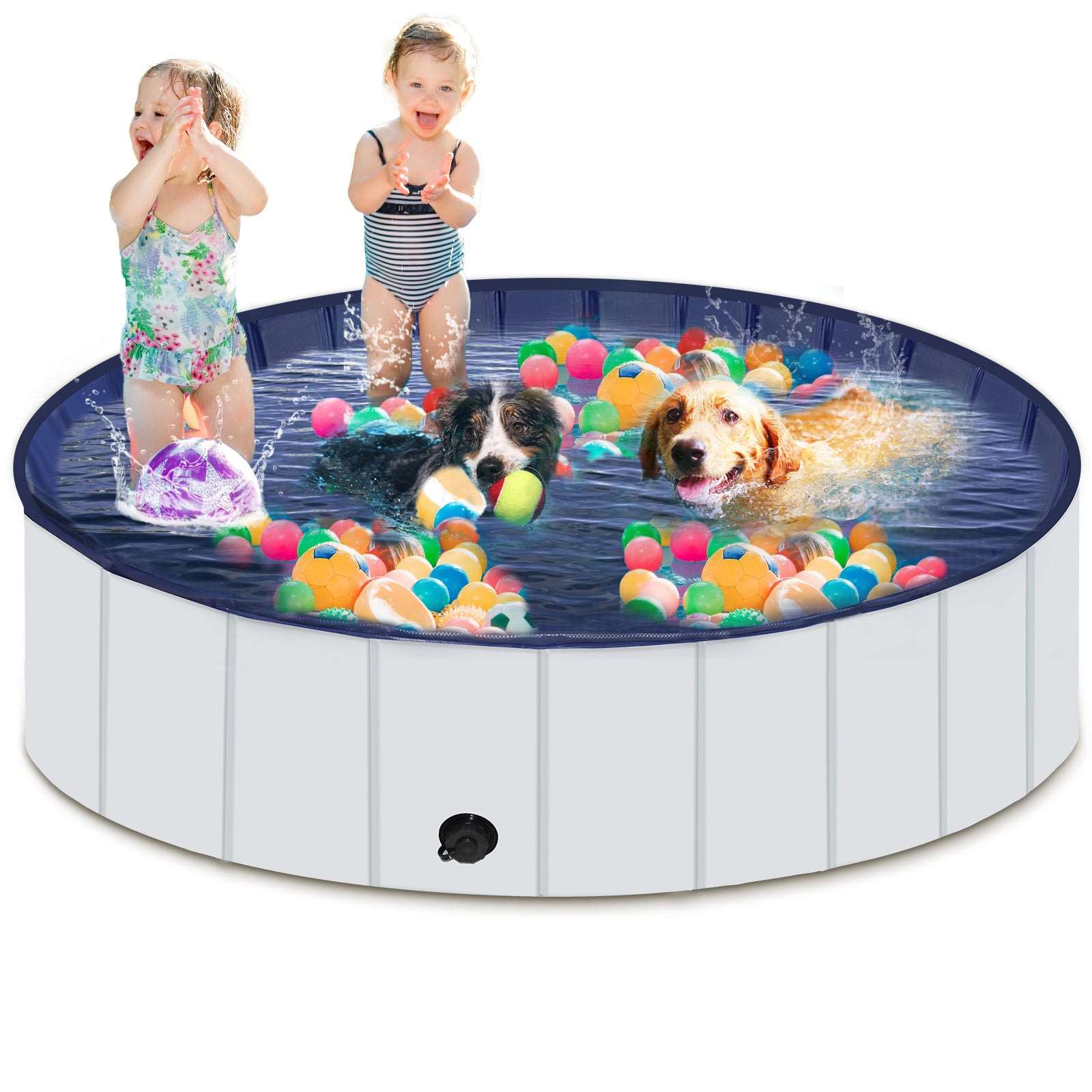 Foldable Dog Pool, Portable Hard Plastic pet pool