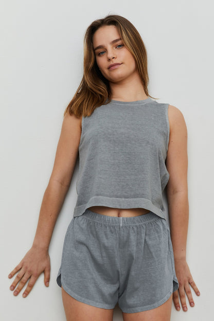 THE BLANK LAB Round Neck Crop Tank Bottom wear