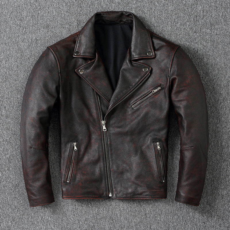 Youth Motorcycle Leather Men's Distressed Jacket apparels & accessories