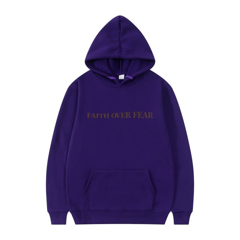 Hoodie Faith Fear Printed Sweatshirt apparels & accessories