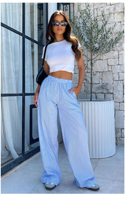 Women's Fashionable Loose High Waist Trousers apparel & accessories