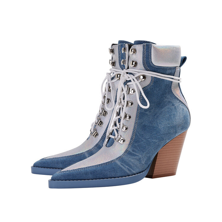 Women's Fashion Vintage Denim Boots apparel & accessories