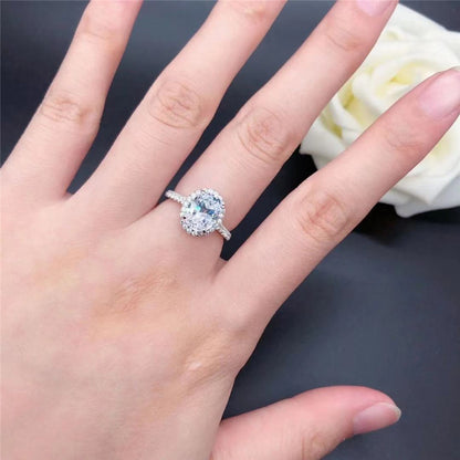 Moissanite Big Diamond  Shaped Pigeon Rhinestone Ring jewelry