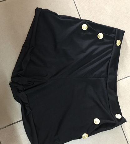 Hot sexy solid color button decorative shorts apparel & accessories