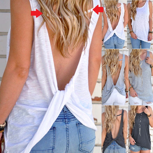 Women Sexy Sleeveless Vest V Neck Backless apparel & accessories