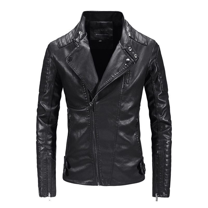 Trendy Leather Jacket Men's Fleece-lined PU Jacket apparels & accessories