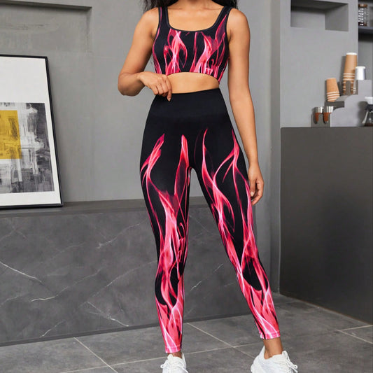 Seamless Gradient High Elastic Sports Bra Blouse And Pants apparels & accessories