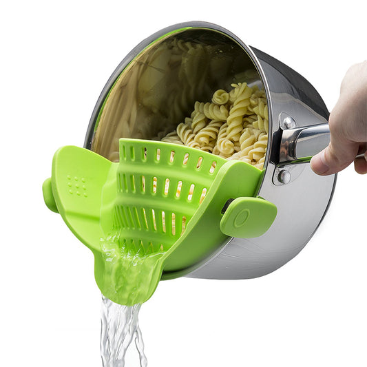 Universal Silicone Clip-on Pan Pot Strainer Anti-spill Pasta Pot Strainer Food Grade Rice Fruit Colander Strainer HOME