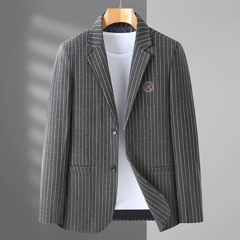 Men's Wool Striped Tweed Suit Jacket T-Shirt