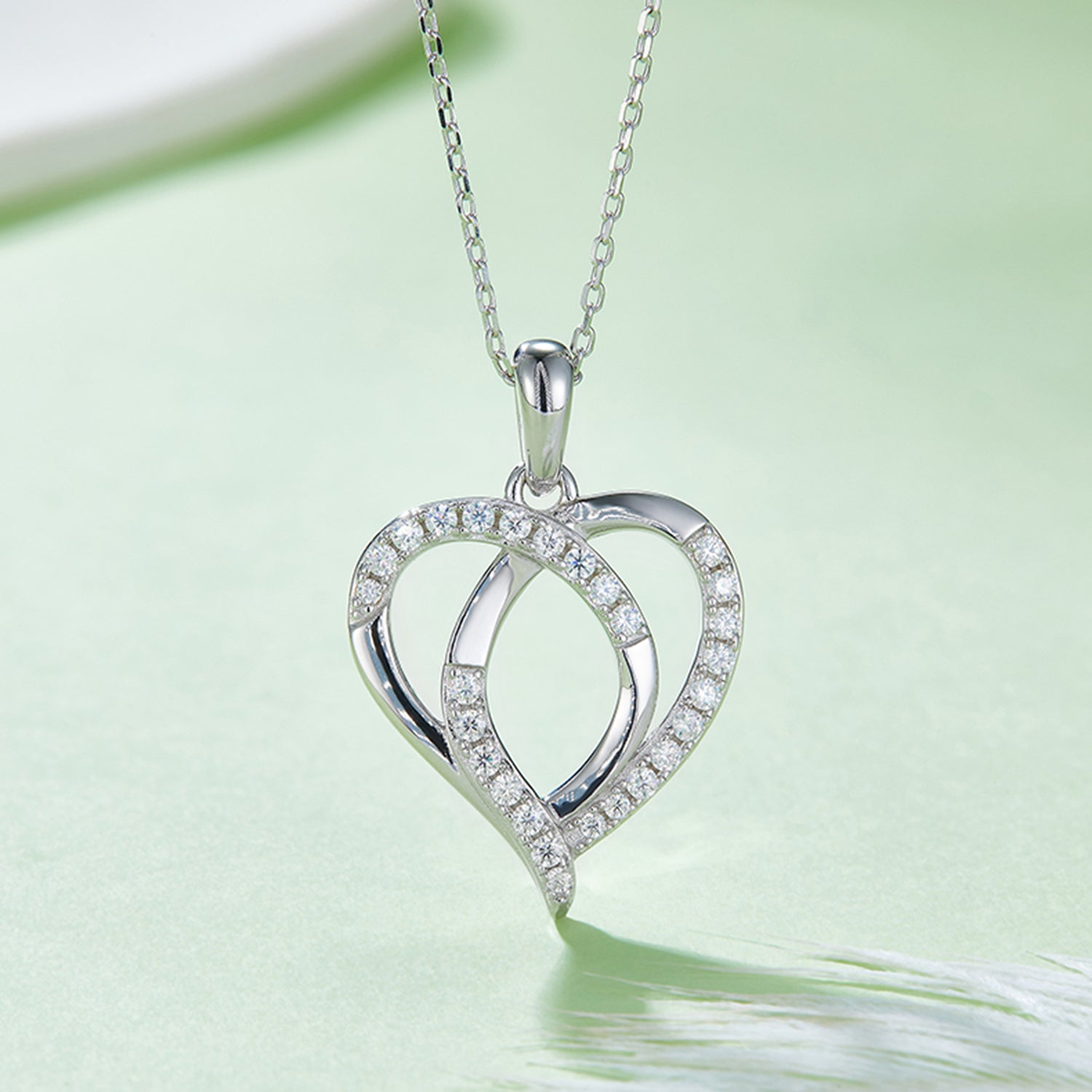 Moissanite 925 Sterling Silver Heart Shape Necklace apparel & accessories