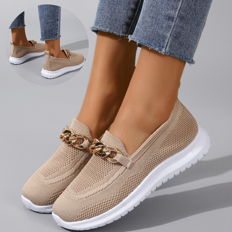 Chain Flats Shoes Women Mesh Sports Walking Shoes Shoes & Bags