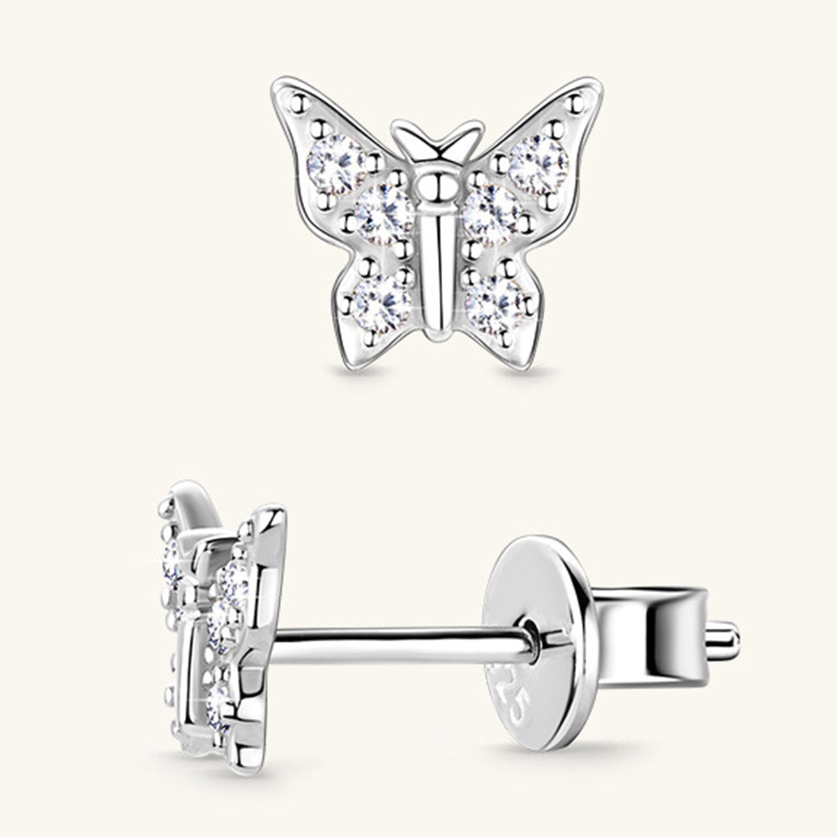 Moissanite 925 Sterling Silver Butterfly Stud Earrings apparel & accessories