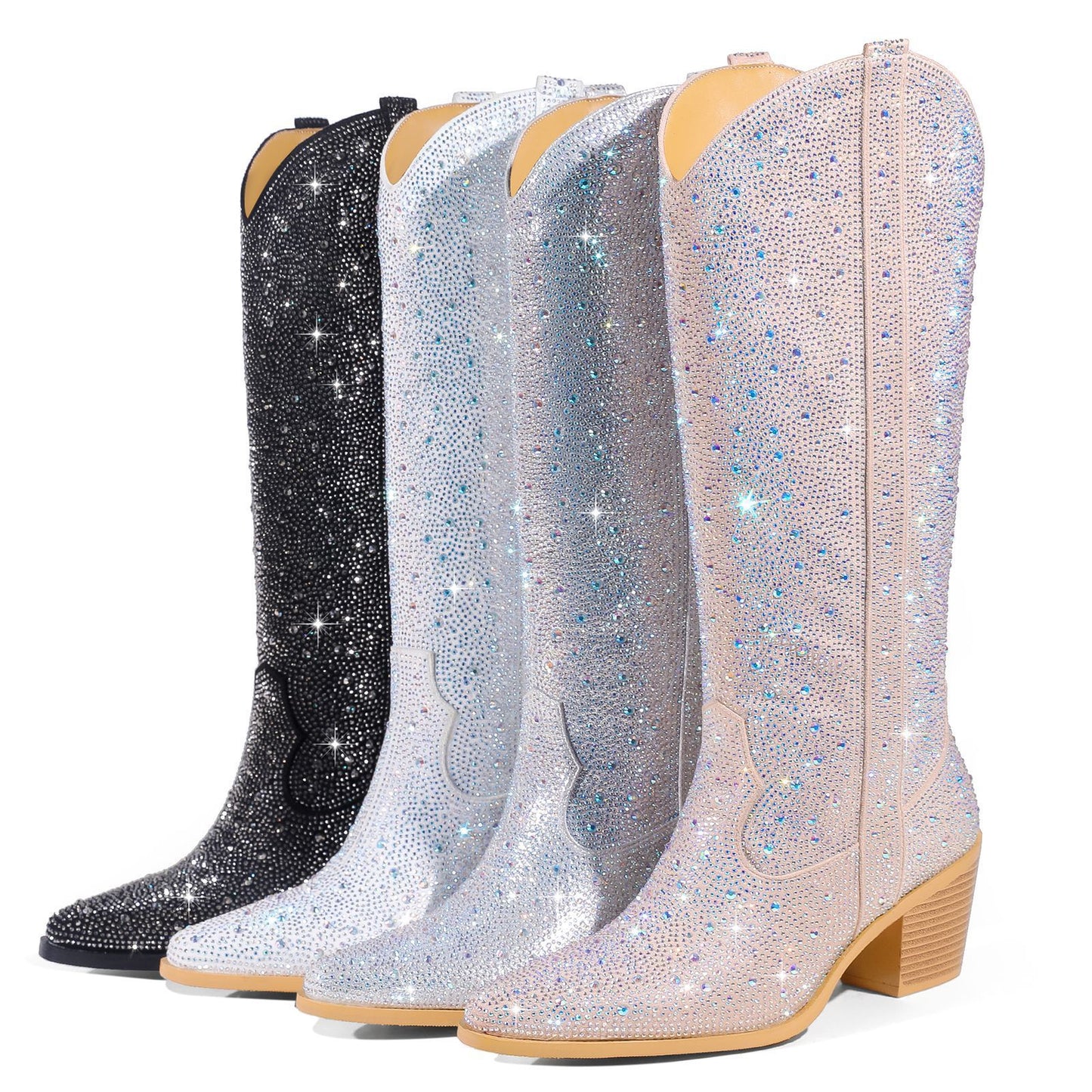 Plus Size Fashion Rhinestone Women's Boots Shoes & Bags