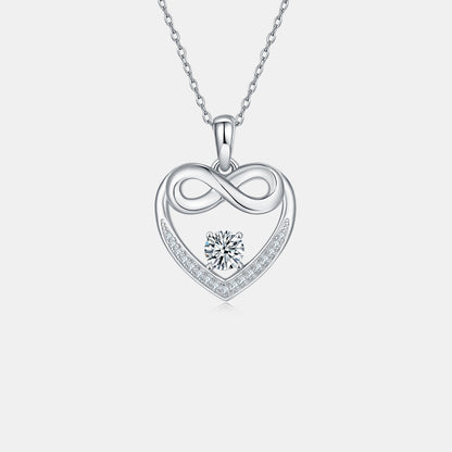 Moissanite 925 Sterling Silver Heart Necklace apparel & accessories